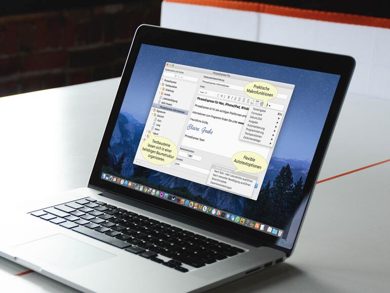 PhraseExpress auf dem MacBook Pro