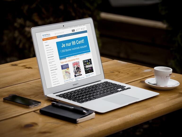 Terrashop im Browser auf dem MacBook Air