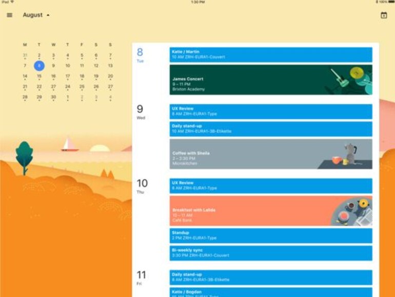 Google Kalender auf dem iPad