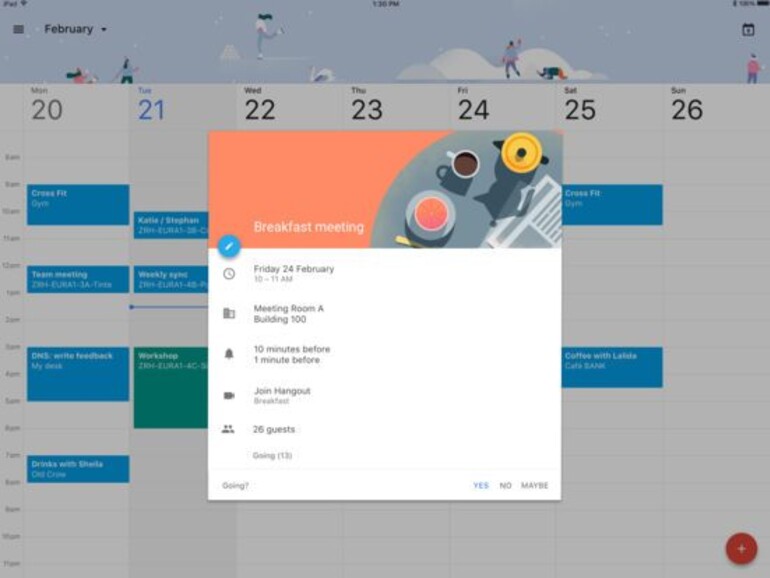 Google Kalender auf dem iPad