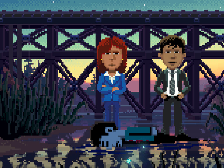 Screenshot aus dem Point-and-Click-Adventure Thimbleweed Park für Mac