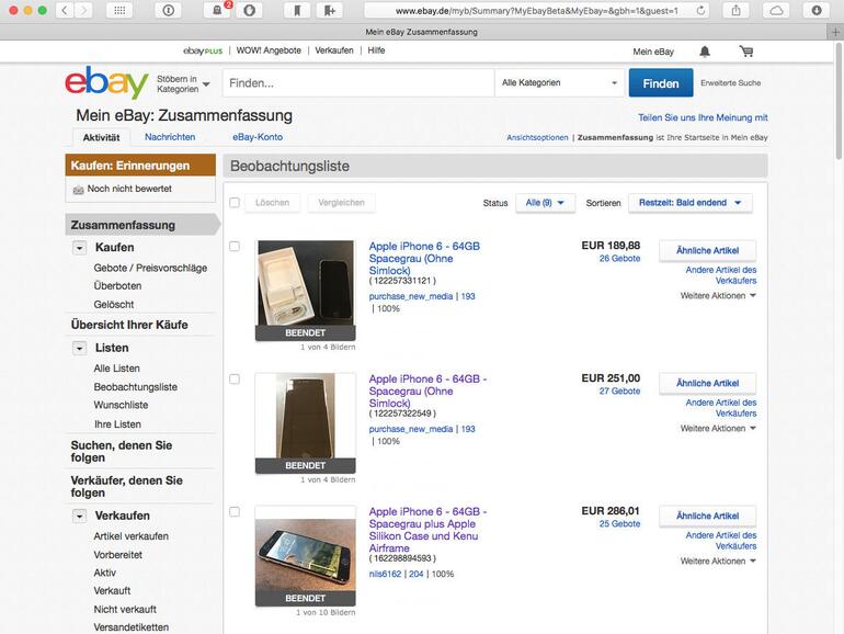 Beobachten Sie vergleichbare Geräte auf Ebay, können Sie den aktuellen Gebrauchtpreis ermitteln.