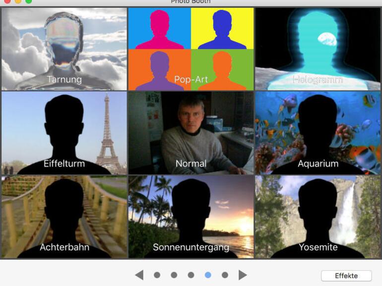 Screenshot zeigt Photo Booth