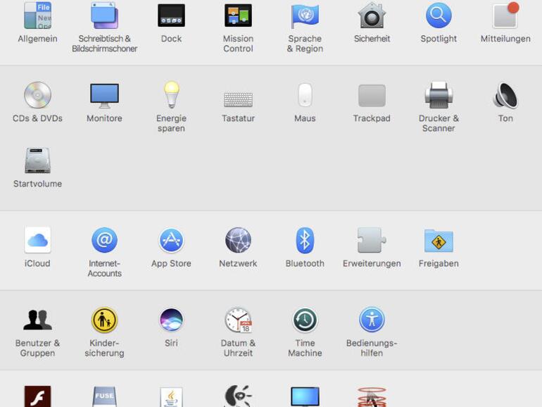 Die Systemeinstellungen des Mac