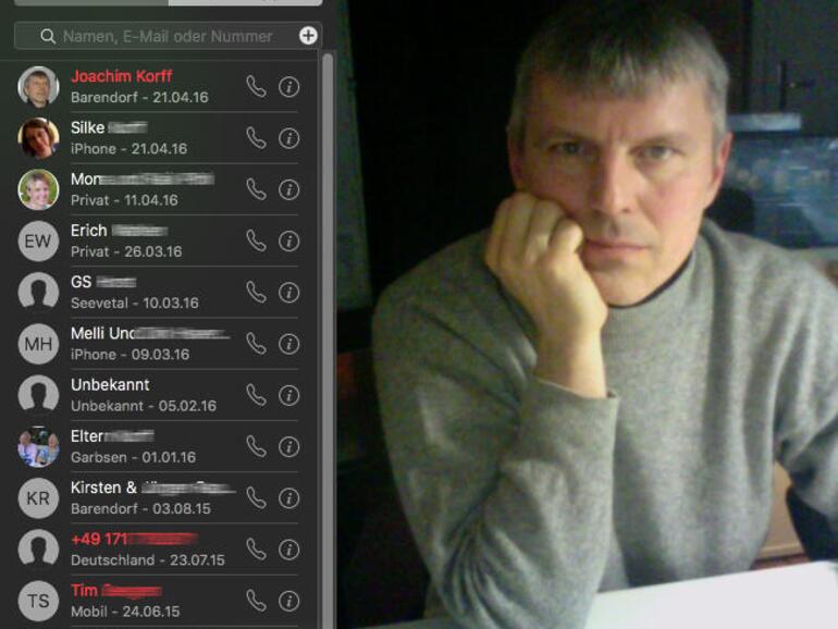 Screenshot zeigt FaceTime, die App zur Videotelefonie