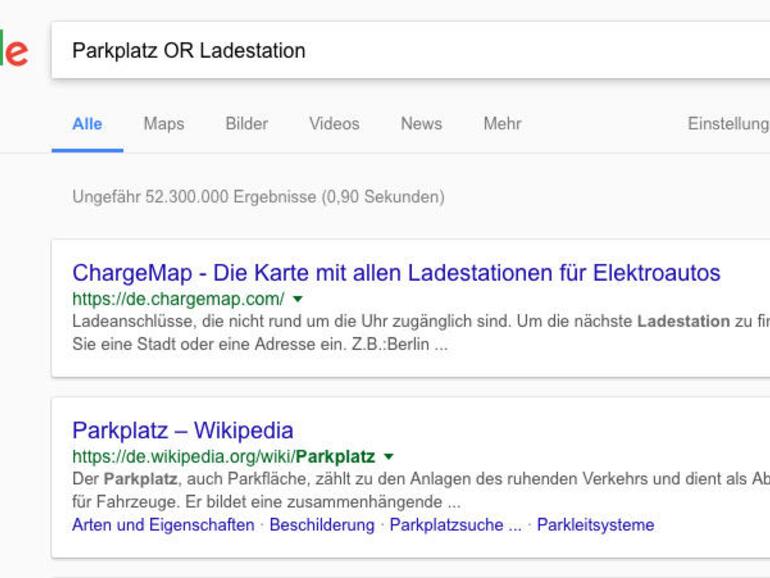 Entweder oder bei Google