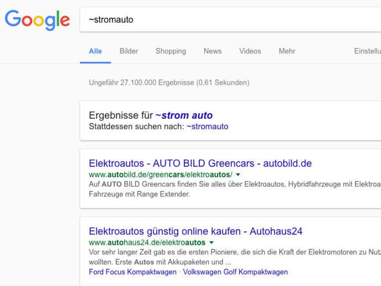 Google-Suche nach Synonymen