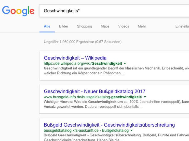 Platzhalter bei Google verwenden