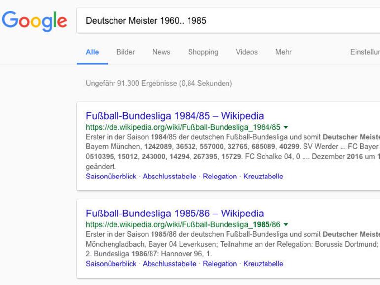 Zeitraum bei Google-Suche festlegen