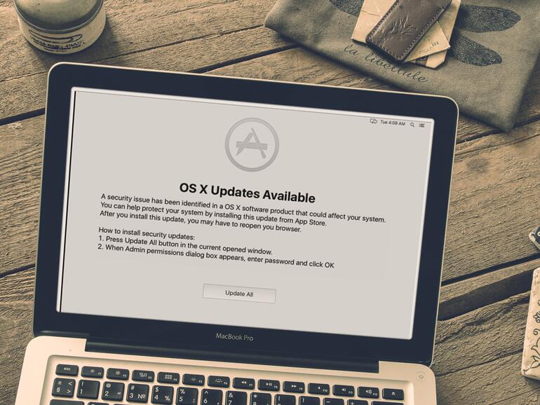 Malware OSX/Dok gibt vor ein OS-X-Update installieren zu wollen