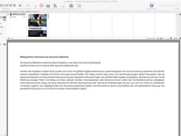 Screenshot aus Devonthink Pro Office
