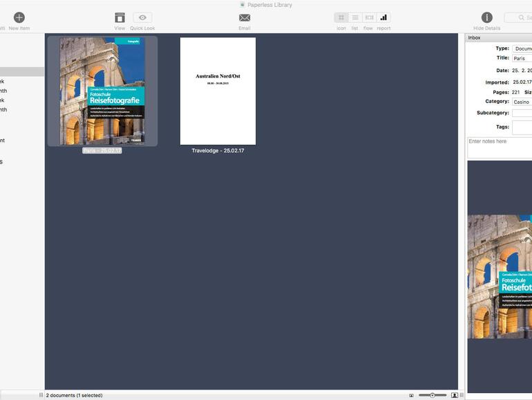 Screenshot aus Paperless