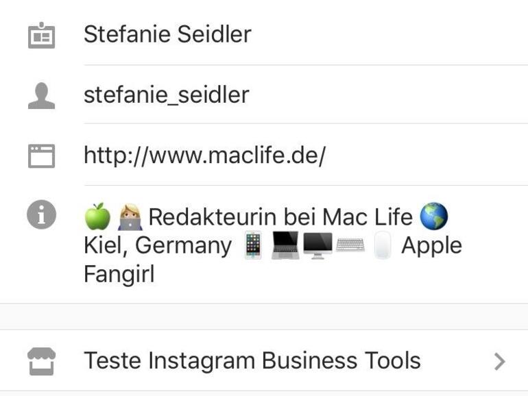 Profil-Biografie bearbeiten