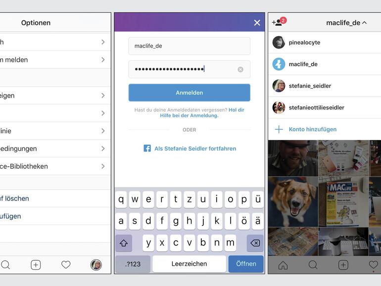 Mehrere Konten verwalten