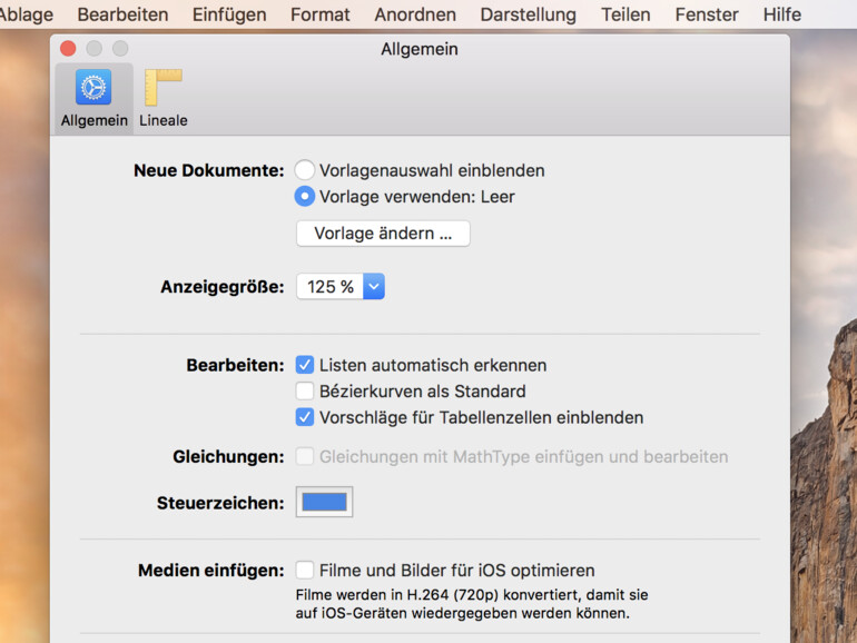 Wenige Klicks um das leere Dokument zum Standard zu machen