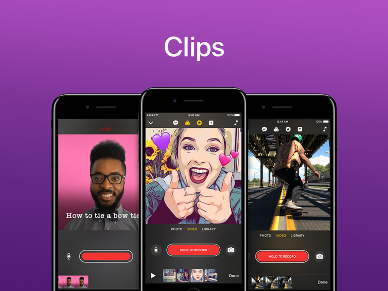 Mit Apple Clips lassen sich kleine Filme aus Fotos und Videos erstellen