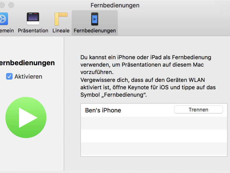 Keynote am Mac Präsentationen mit iPhone/iPad steuern so geht
