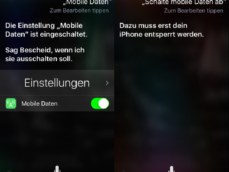 Ohne Sicherheitsabfrage (links) und mit Sicherheitsabfrage (rechts)