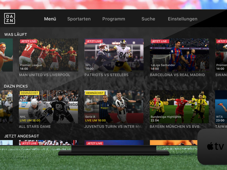 Dazn Ab Sofort Auf Dem Apple Tv Der Vierten Generation Mac Life Dazn Ab Sofort Auf Dem Apple Tv Der Vierten Generation Mac Life