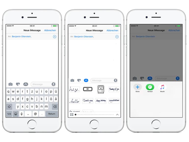 In den App Store gelangt man direkt in der Nachrichten-App