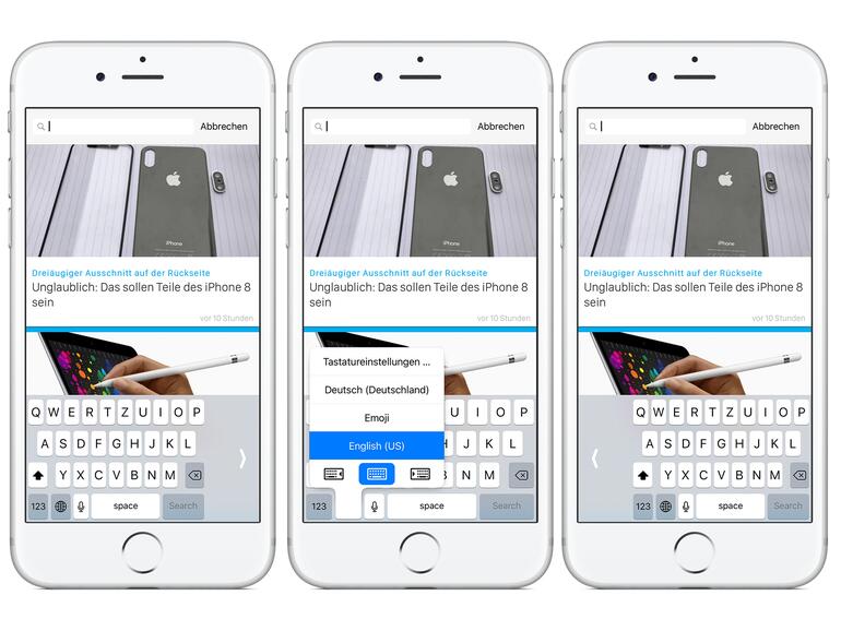 Das Keyboard lässt sich links oder rechts positionieren