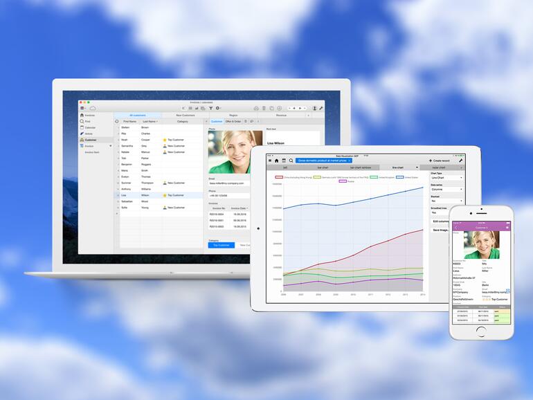 Ninox ist auf dem Mac, iPad und iPhone verfügbar