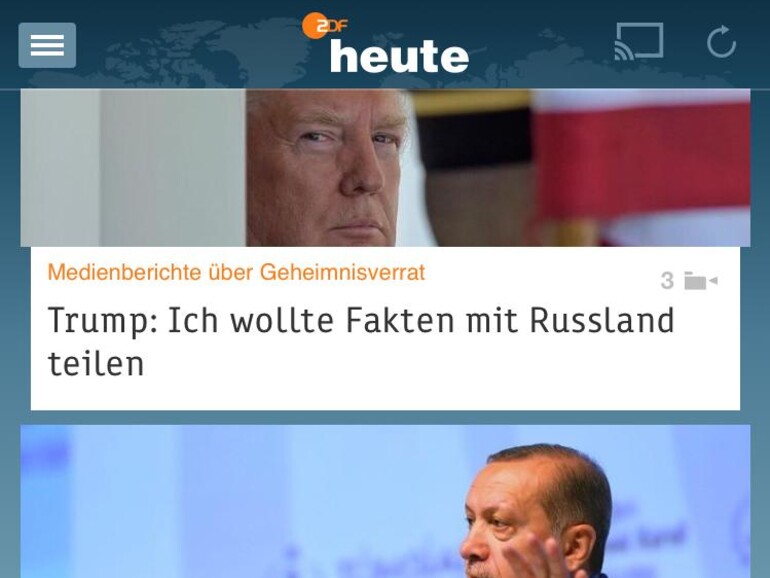 Screenshot aus der ZDFheute-App