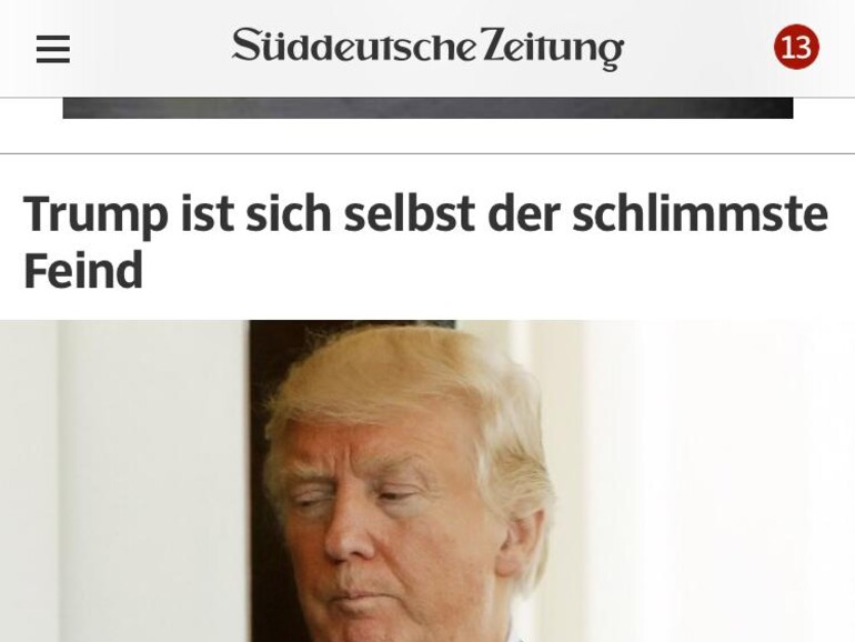 Screenshot aus der SZ-App