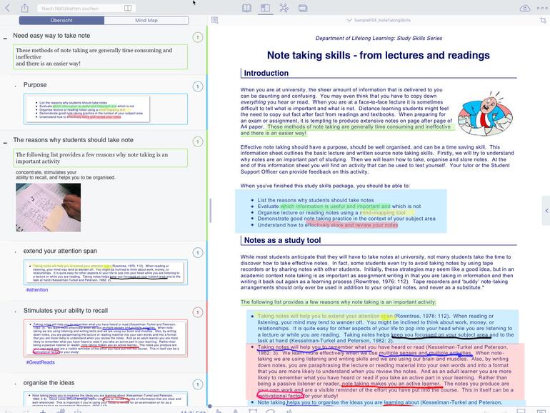 Screenshot aus MarginNote Pro