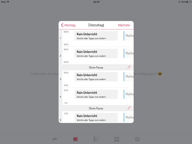 Screenshot aus Notenapp