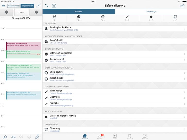 Screenshot aus Klassenmappe V3