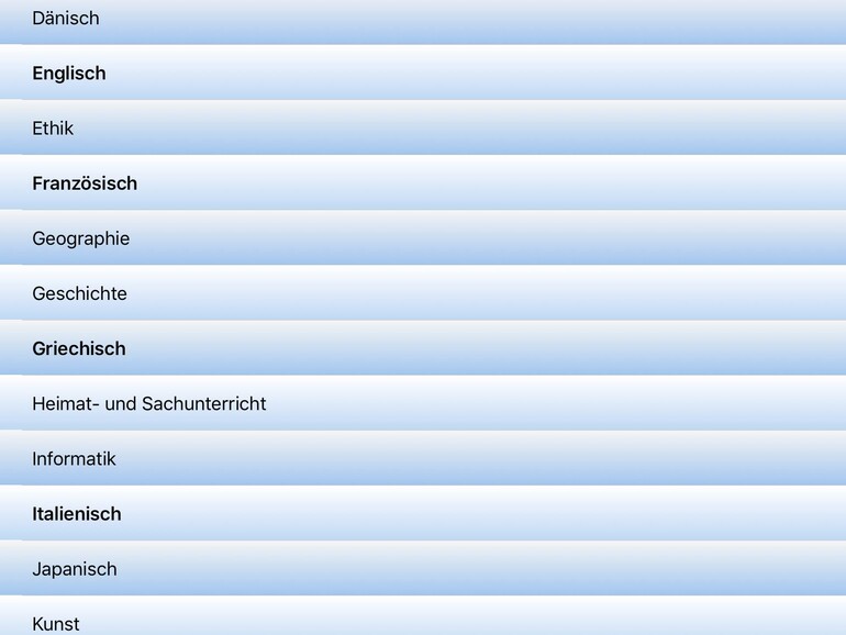 Screenshot aus Notendurchschnitt: Noten Pro