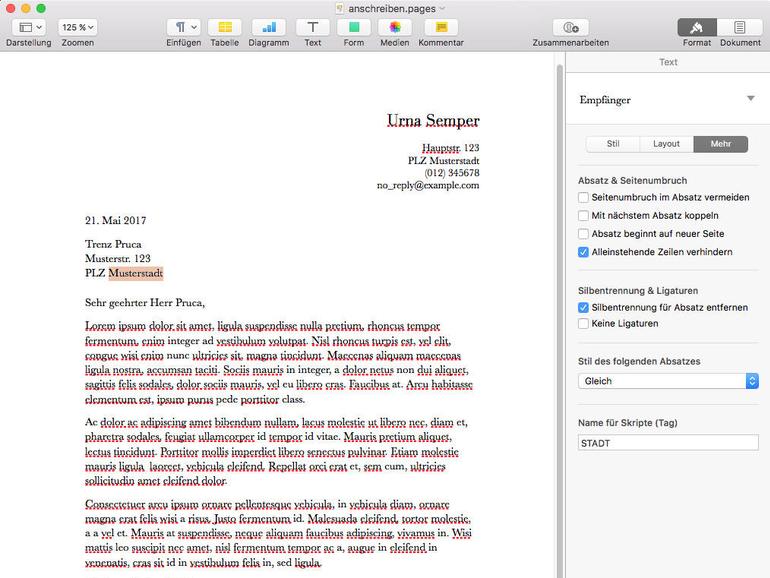 So Zaubern Sie Serienbriefe Mit Pages Am Mac Mac Life