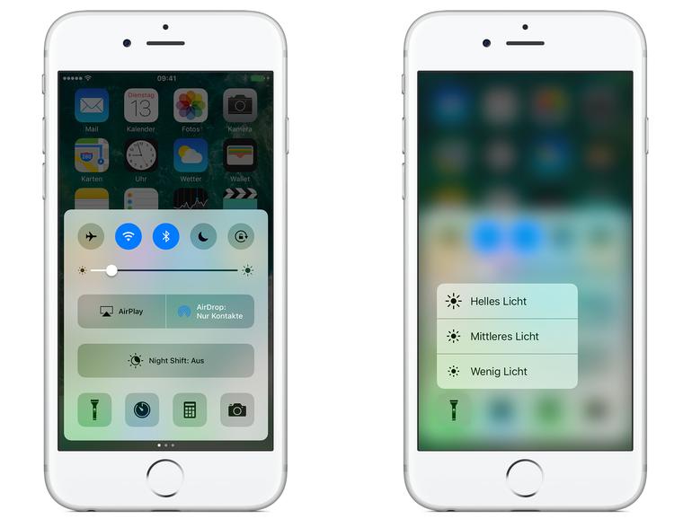 Die Taschenlampe in iOS 10 lässt sich anpassen
