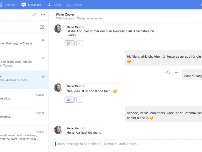 Twist verwaltet seine Kommunikation in Themenblöcken, also sogenannten Threads.