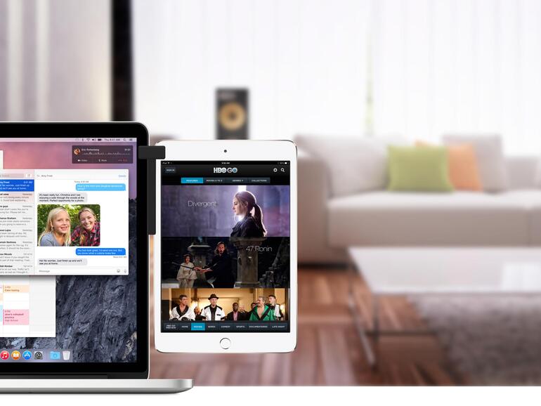 Mountie, um das iPad am MacBook-Display zu befestigen