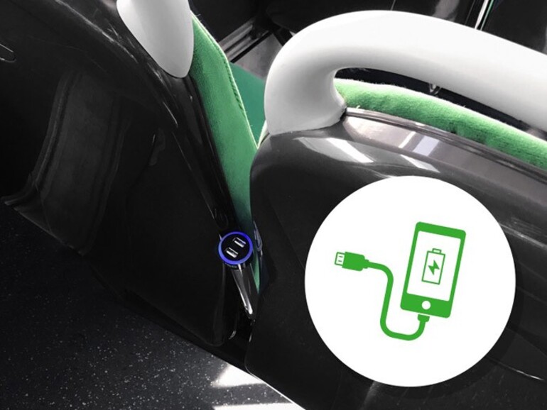 Die Busse werden an allen Sitzen USB-Ladestationen bekommen.