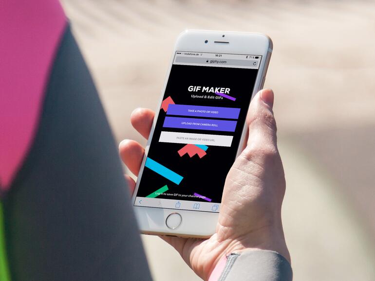 So sieht die Startseite des GIF Makers aus.