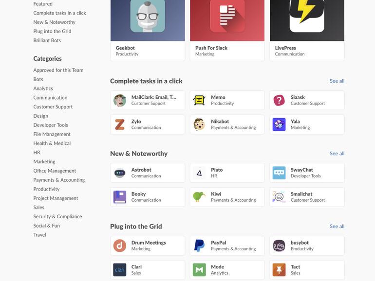 Mit den kostenlosen Apps passen Sie Slack Ihren Bedürfnissen an.