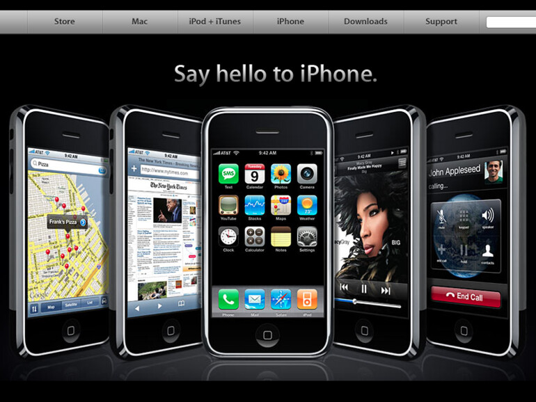 Die Startseite von apple.com im Jahr 2007.