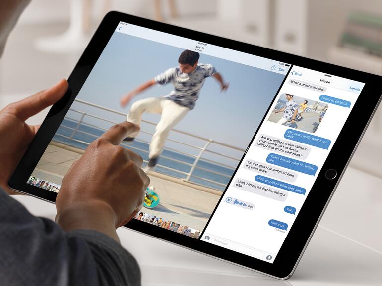 Das neue iPad Pro mit 12,9 Zoll ist äußerlich kaum vom älteren Gerät zu unterscheiden.