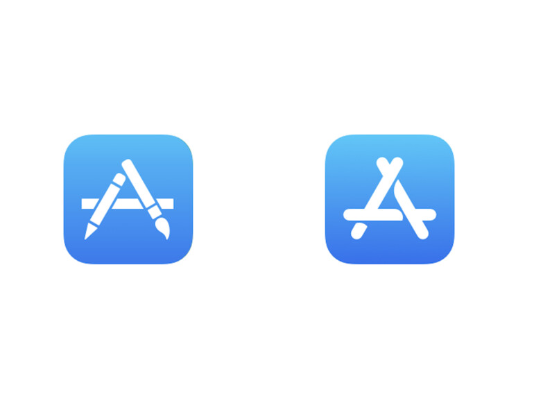 Links das ältere Icon, rechts das neuere. 