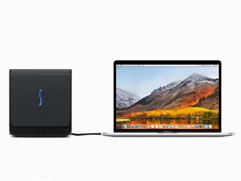 Angebunden wird die eGFX Breakaway Box über Thunderbolt 3