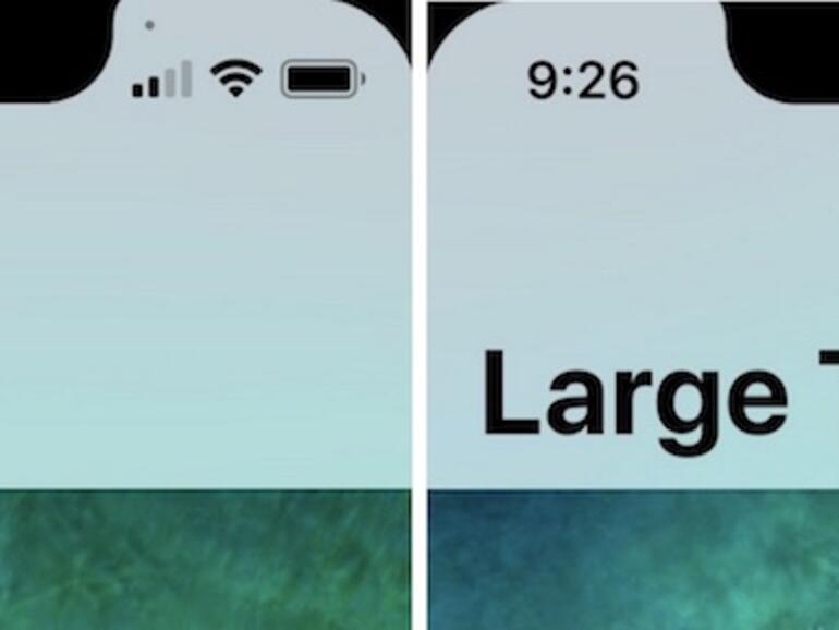 Bei Anschluss des Ladekabels wird das Batterie-Symbol kurz größer