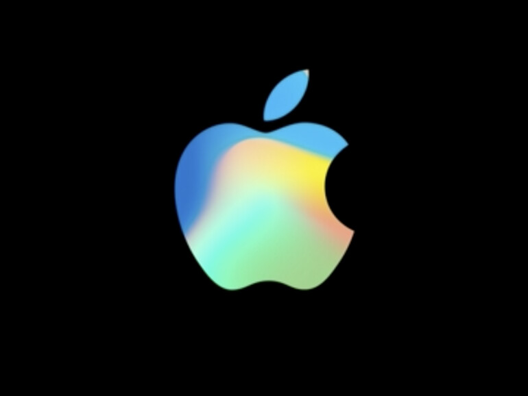 Das Logo von Apple erstrahlte bei dieser Keynote besonders bunt