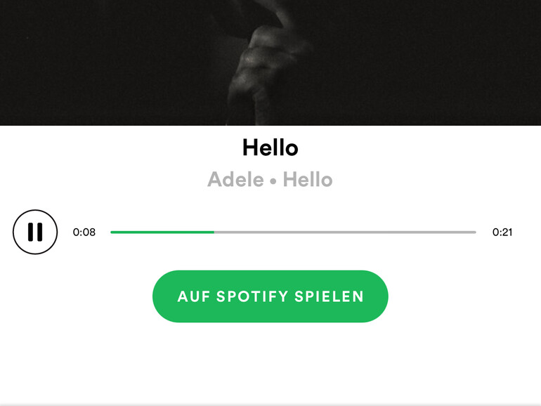 Der Empfänger kann 30 Sekunden des Songs direkt in iMessage hören