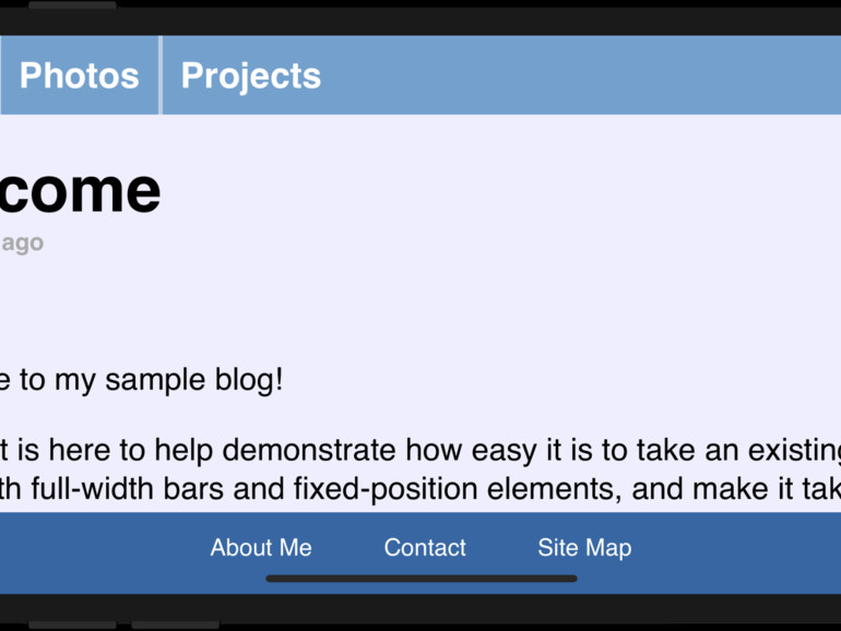 Mockup zeigt eine Webseite auf dem iPhone X