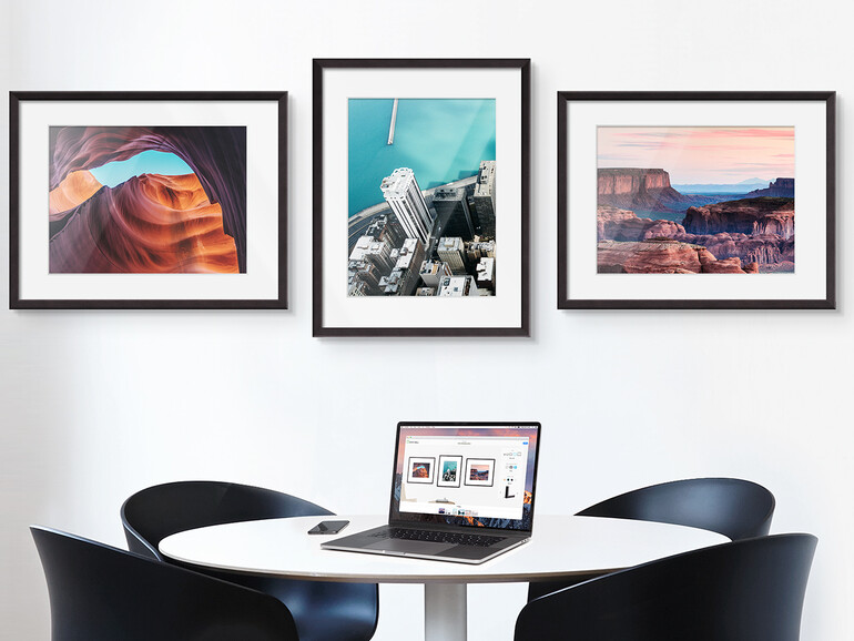 Die Fotos lassen sich auch gleich rahmen