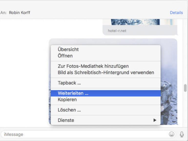 Wie funktioniert das Weiterleiten einer Nachricht?