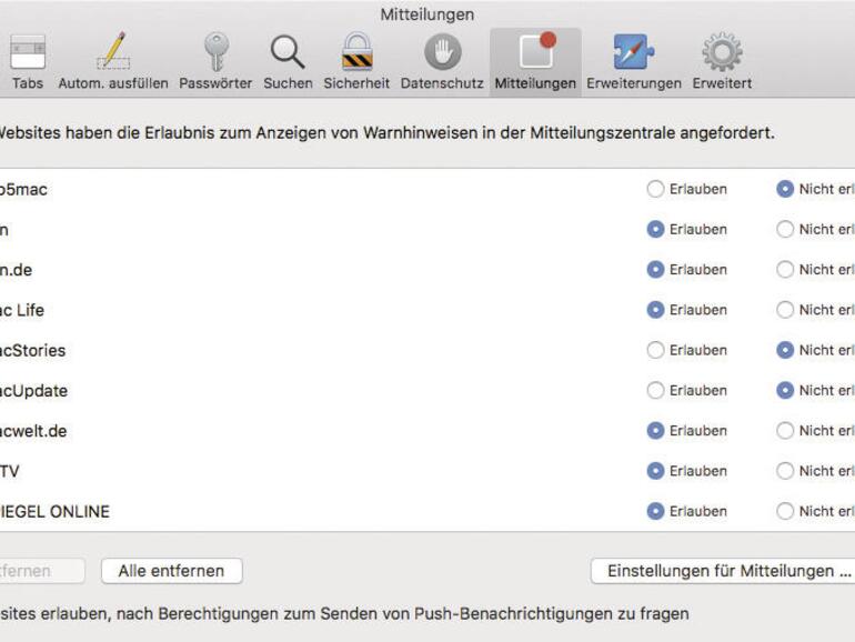 Mitteilungen gezielt abschalten
